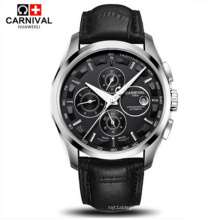 CARNIVAL 8659 automatic mechanical switzerland brand men wristwatches fashion luxury leather strap watch
